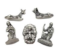 OVUNQUE PROTEGGIMI Sainte Famille en Métal, Personnages pour crèche, Mini décorations de Noël, Miniature pour décorations de Noël, Made in Italy (3 cm)