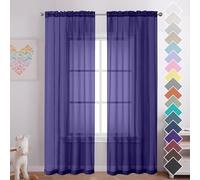 OVZME Lot de 2 Rideaux Transparents de 243,8 cm de Long, voilages légers et aérés pour Porte de terrasse, Salon, Chambre à Coucher, 106,7 x 243,8 cm (l x L), Violet