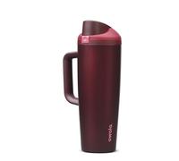 Owala FreeSip Tumbler, gobelet isotherme en acier inoxydable avec paille intégrée et poignée latérale, 890ml, pour les voyages, le travail, l’école et le sport, sans BPA, Black Cherry