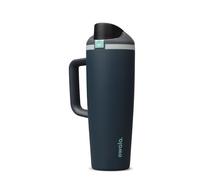Owala FreeSip Tumbler, gobelet isotherme en acier inoxydable avec paille intégrée et poignée latérale, 890ml, pour les voyages, le travail, l’école et le sport, sans BPA, Foggy Tide