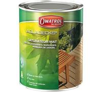OWATROL Saturateur AQUADECKS – Mat à l'eau pour bois exotiques, Miel 1L