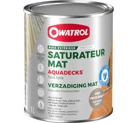OWATROL - AQUADECKS - Saturateur Mat Bois Extérieur - Teinte Gris - 1L | Saturateur bois pour terrasses et bardages - Protège contre les UV et l'humidité - Finition mate naturelle et séchage rapide