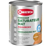 OWATROL - AQUADECKS - Saturateur Mat Bois Extérieur - Teinte Movingui - 1L | Saturateur bois pour terrasses et bardages - Protège contre les UV et l'humidité - Finition mate naturelle et séchage rapide