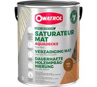 OWATROL - AQUADECKS - Saturateur Mat Bois Extérieur - Teinte Teck - 5L | Saturateur bois pour terrasses et bardages - Protège contre les UV et l'humidité - Finition mate naturelle et séchage rapide
