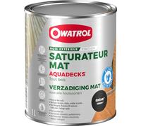 OWATROL - AQUADECKS - Teinte Ebène - Saturateur Mat à l'Eau pour Protection Bois Exotiques Extérieurs Teck Ipé Bangkiraï Acacia Maçaranduba - 1 L