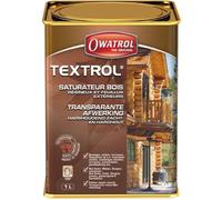 OWATROL - TEXTROL - Incolore - Saturateur Bois Extérieur à Base d'Huiles Naturelles Végétales pour Chalets Barrières Abris de Jardin Bardages Bois Extérieur - Huile Terrasse Bois - 1 L
