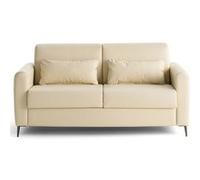 Owen - canapé lit 3 places convertible express couchage quotidien 140 cm matelas 12 cm en simili - Beige