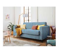 Owen - canapé lit 3 places convertible express couchage quotidien 140 cm matelas 12 cm en velours côtelé - Bleu grisé
