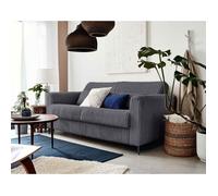 Owen - canapé lit 3 places convertible express couchage quotidien 140 cm matelas 12 cm en velours côtelé grosses côtes - Gris foncé