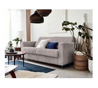 Owen - canapé lit 3 places convertible express couchage quotidien 140 cm matelas 12 cm en velours côtelé grosses côtes - Gris clair