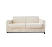 Owen - canapé 3 places convertible express couchage quotidien 140 cm matelas 12 cm en velours côtelé - Beige