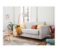 Owen - canapé lit 3 places convertible express couchage quotidien 140 cm matelas 12 cm en velours côtelé - Gris clair