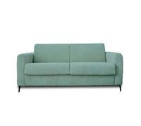 Owen - canapé lit 3 places convertible express couchage quotidien 140 cm matelas 12 cm en velours côtelé - Bleu