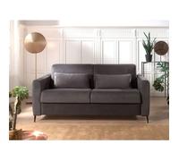 Owen - canapé lit 3 places convertible express couchage quotidien 140 cm matelas 12 cm en velours - Gris foncé