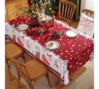 OWill Nappe de Noël rectangulaire Facile à Nettoyer pour fête de Noël, Vacances d'hiver, décoration d'intérieur, 150 x 220 cm
