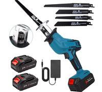 OWJHE scie alternative sans brosse scie alternative outils électriques sans fil portables avec 4 lames de scie pour batterie Makita 21V Model F Battery*1