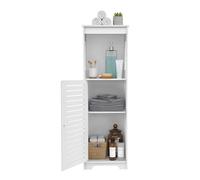 Owneed Armoire de salle de bain étroite à 3 niveaux - Étagère latérale multifonction - 28 x 25 x 90 cm - Organiseur pour couloir, entrée, toilettes, salon et cuisine (blanc)