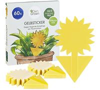 OwnGrown Piège à Mouches Jaune pour Plantes D'intérieur - Paquet de 60 Papier Autocollant Anti Mouche - Attrape Mouche à Fruits Tournesol Idéal pour Une Utilisation en Intérieur - 13,5 x 7,5 cm