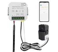 OWON 80A Moniteur d'énergie domestique WiFi bidirectionnel, monophasé, avec 1 pince, tension en temps réel et consommation d'énergie, compatible Tuya