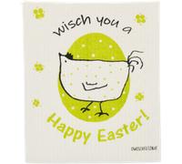 OWOSCHFETZN Lingette Éponge "Happy Easter Henne Berta" - Vert