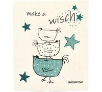 OWOSCHFETZN Lingette Éponge "Poule Berta - Make a Wisch" - Turquoise