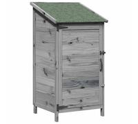 Owoxanthellate Abri de jardin en bois gris 59 x 56 x 113,5 cm | Armoire de jardin compacte en bois pour terrasse et balcon, avec toit en asphalte et dispositif de verrouillage.