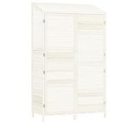 Owoxanthellate Abri de jardin en épicéa massif blanc 102 x 52 x 174,5 cm | Armoire fine en bois massif pour jardin, pelouse et terrasse avec support mural pour un rangement sûr.