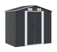 Owoxanthellate Abri de jardin en métal - 204 x 132 x 186 cm - Anthracite | Abri de jardin robuste avec 4 ouvertures d'aération et porte coulissante pour un rangement ordonné à l'extérieur.