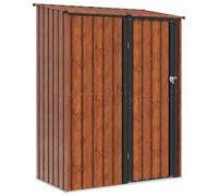Owoxanthellate Abri de jardin en métal marron 153,5 x 86 x 200 cm | Construction en métal solide pour le jardin et la terrasse avec toit en pente pratique pour une évacuation efficace de l'eau.