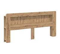 Owoxanthellate Armoire de tête de lit avec espace de rangement, tête de lit 215 x 18,5 x 100 cm, bibliothèque moderne sur le lit, étagère pour chambre à coucher, matériau en bois de chêne artisanal