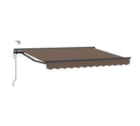Owoxanthellate Auvent de terrasse robuste avec manivelle, semi-cassette en aluminium pour jardin, balcon et extérieur, 3,5 x 2,5 m, taupe, cadre anthracite