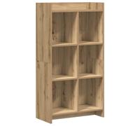 Owoxanthellate Bibliothèque à 6 compartiments - 59 x 30 x 111 cm - En bois - Séparateur de pièce moderne - Étagère en bois pour salon, bureau - Rangement stable - Chêne