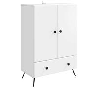 Owoxanthellate Buffet blanc avec tiroir et 2 portes, buffet en bois 66 x 34,5 x 95 cm, buffet classique pour salle à manger, salon et couloir