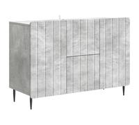 Owoxanthellate Buffet gris béton 89 x 34,5 x 62 cm, commode avec 2 tiroirs et 2 portes, buffet en bois avec pieds en métal, armoire de salon moderne pour salle à manger et couloir