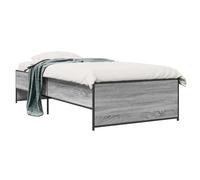 Owoxanthellate Cadre de lit 80 x 200 cm gris Sonoma - Cadre de lit moderne en bois pour matelas simple - Lit futon stable pour chambre à coucher, chambre d'amis
