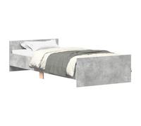 Owoxanthellate Cadre de lit avec tête de lit 80 x 200 cm - Lit simple moderne en bois gris béton - Lit futon stable avec sommier à lattes pour chambre à coucher et chambre d'amis