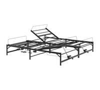 Owoxanthellate Cadre de lit électrique réglable 96 x 200 cm en acier | Cadre moteur stable pour chambre à coucher avec réglage en continu de la tête et du pied de lit par télécommande câble.