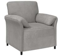 Owoxanthellate Canapé 1 place gris clair moderne rembourré en velours, fauteuil de relaxation avec cadre en métal et rembourrage en mousse, fauteuil lounge pour salon, 88 x 83 x 95 cm