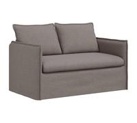 Owoxanthellate Canapé 2 places taupe - 136 x 82 x 85 cm - Canapé rembourré moderne avec cadre en métal et housse en tissu - Pour salon et chambre à coucher - Design compact