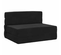 Owoxanthellate Canapé-lit pliant, noir, 70 x 80 x 60 cm, fauteuil convertible avec fonction lit, matelas d'invité pliable en polyester respirant, canapé simple peu encombrant pour salon et chambre à