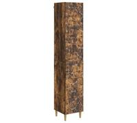 Owoxanthellate Ensemble de 2 armoires en chêne fumé, armoire d'appoint avec 3 tiroirs et 1 porte, commode en bois pour salon, bureau et chambre à coucher, 33 x 34,5 x 90 cm
