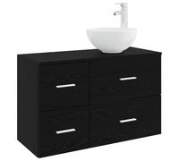 Owoxanthellate Ensemble de meubles de salle de bain 2 pièces avec lavabo en | Combinaison de meubles de salle de bain pratiques en bois avec espace de rangement intelligent et design intemporel pour