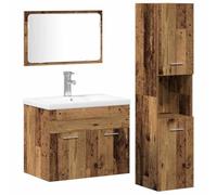 Owoxanthellate Ensemble de meubles de salle de bain 4 pièces marron en bois