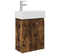 Owoxanthellate Ensemble de meubles de salle de bain avec lavabo et robinet, meuble sous lavabo de 45,5 cm de large, suspendu au mur, lavabo en céramique et robinet, solution de salle de bain d'invités
