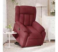 Owoxanthellate Fauteuil de relaxation avec aide au lever électrique, bordeaux, 78 x 92 x 98 cm, housse en tissu Recamiere avec fonction de couchage jusqu'à 135° pour salon, chambre à coucher