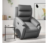 Owoxanthellate Fauteuil de relaxation électrique avec aide au lever - Gris - En cuir synthétique - 75 x 92,5 x 100 cm - Fonction couchage réglable à 135° - Fauteuil TV confortable pour salon, chambre