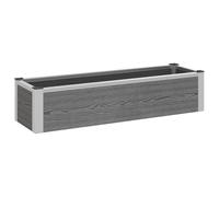 Owoxanthellate Jardinière surélevée - Gris - 100 x 30 x 22 cm - En WPC et aluminium - Pour herbes, légumes et fleurs - Résistant aux intempéries - Avec grille métallique - Pour l'extérieur