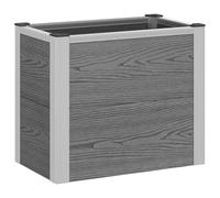 Owoxanthellate Jardinière surélevée gris 50 x 30 x 42 cm - Jardinière surélevée en WPC et aluminium avec grille métallique amovible - Jardinière pour herbes, fleurs et légumes en extérieur