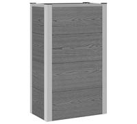 Owoxanthellate Jardinière surélevée gris 50 x 30 x 82 cm - Jardinière surélevée en WPC et aluminium - Jardinière stable avec grille métallique amovible pour herbes et légumes sur balcon et terrasse