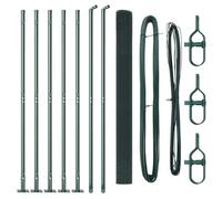 Owoxanthellate Kit de clôture de jardin vert - 1000 x 150 cm - Kit complet avec 5 poteaux de clôture en acier revêtu par pulvérisation - Clôture extérieure stable résistante aux intempéries pour